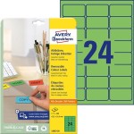 Etykiety usuwalne kolorowe; A4 Avery Zweckform 20 ark./op., 63,5 x 33,9 mm, zielone  / L6033-20/		