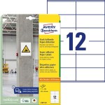 Etykiety papierowe do trudnych powierzchni Avery Zweckform, A4, 20 ark./op., 105 x 48 mm; białe /L7875-20/