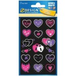 Naklejki Z-DESIGN foliowe neonowe serca AVERY ZWECKFORM 17szt. /55015/