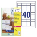 Etykiety papierowe adresowe recyklingowane 45,7 x 25,4 AVERY ZWECKFORM THINKCARE trwałe białe złamane 100 arkuszy 4000 etykiet /LR7654-100/