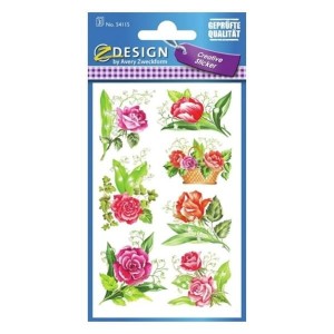 Naklejki Z-DESIGN z kwiatami-róże AVERY ZWECKFORM 21szt.  /54115/