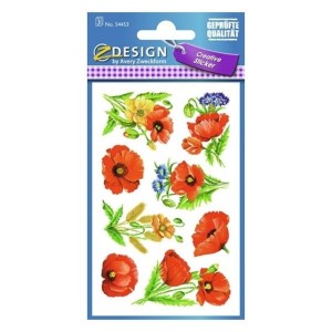 Naklejki Z-DESIGN z kwiatami-maki AVERY ZWECKFORM 24szt. /54453/