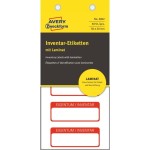 Tabliczki inwentaryzacyjne z laminatem do opisu ręcznego Avery Zweckform; 50 szt., 50 x 20mm, czerwone ramki /6902/