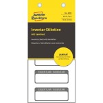 Tabliczki inwentaryzacyjne z laminatem do opisu ręcznego Avery Zweckform; 50 szt., 50 x 20mm, czarne ramki /6901/