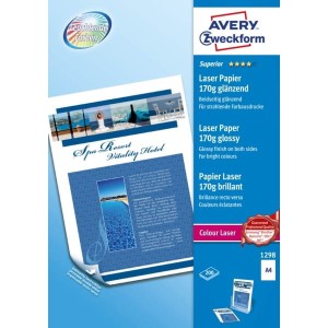 Papier Foto A4 Avery Zweckform Błyszczący Obustronnie Powlekany 170G Biały 200 Arkuszy /1298/