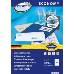 Etykiety uniwersalne Avery Zweckform trwałe  economy 52,5 x 29,7 mm, 40 etykiet/A4 /ELA049/