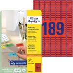 Etykiety usuwalne kolorowe Avery Zweckform; A4, 20 ark./op., 25,4 x 10 mm, czerwone /L6036-20/