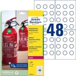 Tabliczki inspekcyjne No Peel Avery Zweckform, A4, 10 ark./op., 480 et./op.; O20mm, białe / L7801-10/