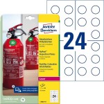 Tabliczki inspekcyjne No Peel Avery Zweckform, A4, 10 ark./op., 240 et./op.; O30mm; białe /L7802-10/
