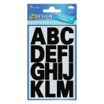 Naklejki Z DESIGN-litery  (100 PKT./25 MM) czarne-wodoodporne AVERY ZWECKFORM 30szt. /3784/