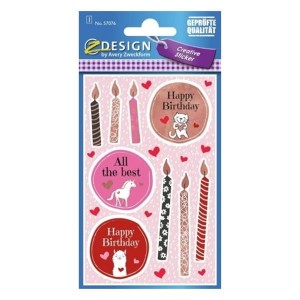 Naklejki  Z-DESIGN papierowe-happy birthday AVERY ZWECKFORM 19szt. /57076/