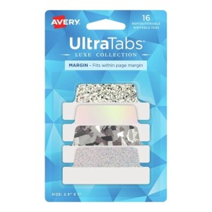 Zakładki indeksujące 63,5x25,4mm PP 4x4szt. kolory holograficzne AVERY ZWECKFORM ultra tabs usuwalne 16szt. /74179/