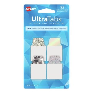 Zakładki indeksujące 25,4x38,1mm PP 4x8szt. kolory holograficzne AVERY ZWECKFORM ultra tabs usuwalne 32szt. /74178/