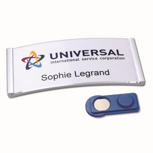 Identyfikator 68x22mm z magnesem  BADGEPOINT POLAR20 stal nierdzewna 10szt. /POL20MA66-10DR/