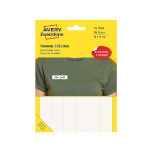 Etykiety/identyfikator do opisu ręcznego samoprzylepny imienny 76x19mm biały AVERY ZWECKFORM sztuczny jedwab 10 arkuszy 120 etykiet /51064/