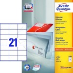 Etykiety trwałe uniwersalne Avery Zweckform; A4, 100 ark./op., 70 x 41 mm, białe /3481/