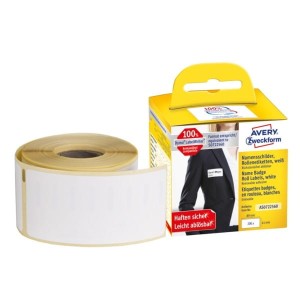 Identyfikatory imienne w rolce do drukarek termicznych DymoTM ; 200 etyk./rolka; 1 rolka/op.; 41 x 89 mm, usuwalne, białe, Avery Zweckform /AS0722560/