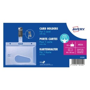 IDENTYFIAKTOR HOLDER NA KARTY Z KLIPSEM 54x85mm op. 25szt.