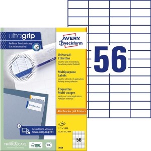 Etykiety trwałe uniwersalne Avery Zweckform; A4, 100 ark./op., 52,5 x 21,2 mm, białe /3668/