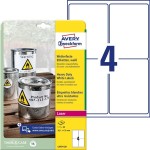 Etykiety poliestrowe wodoodporne Avery Zweckform 99,1 x 139 mm, 80 etykiet  /L4774-20/ !dostępność po 14-12-2022!