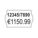Etykiety cenowe w rolce do metkownicy dwurzędowej; Avery Zweckform,  trwałe; 1200 etyk./rolka; 10 rolek/op.; 16 x 26 mm, białe