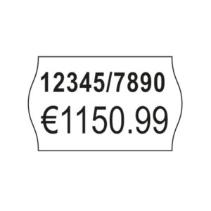 Etykiety cenowe w rolce do metkownicy dwurzędowej; Avery Zweckform,  trwałe; 1200 etyk./rolka; 10 rolek/op.; 16 x 26 mm, białe