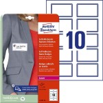 Samoprzylepne identyfikatory do zadruku Avery Zweckform; A4, 20 ark./op., 80 x 50 mm, niebieska ramka, sztuczny jedwab /L4787-20/