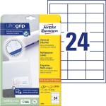 Etykiety Trwałe Uniwersalne Avery Zweckform 64,6x33, 30ARK, 720 Etykiet Białe 25 Arkuszy + 5 Arkuszy EXTRA /6172/